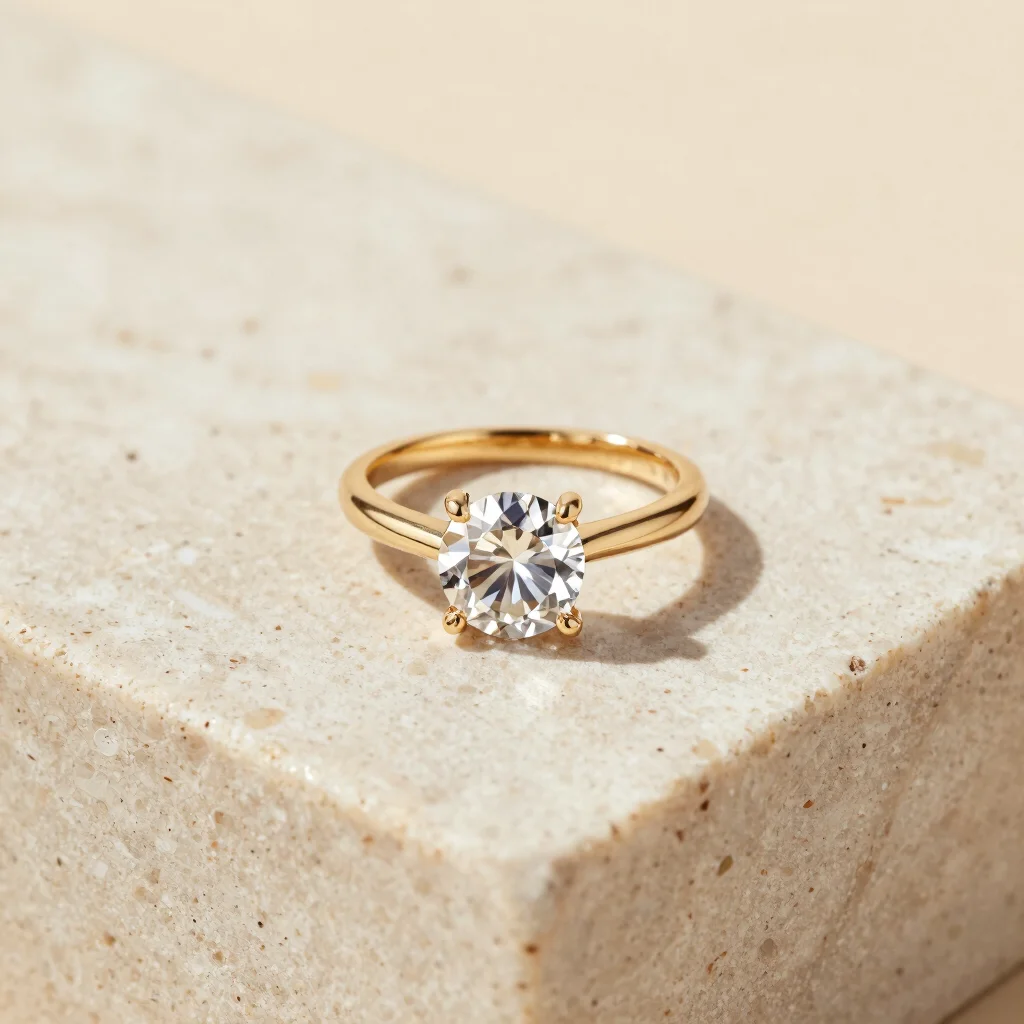 Aethel Gold Solitaire Ring
