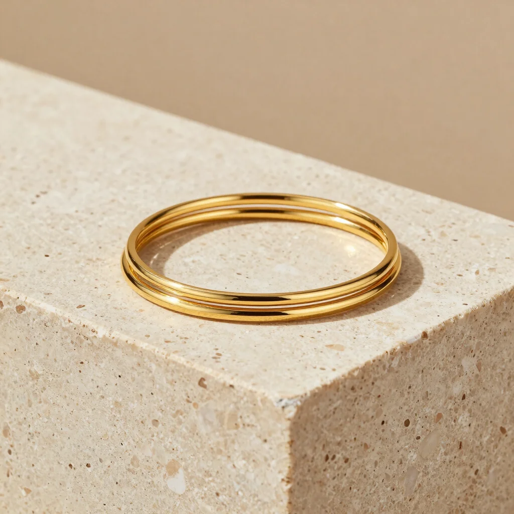 Verona Stackable Gold Bangles Set